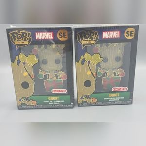 2 Funko Pop Pin Target Exclusive Marvel Groot Brand New✅️